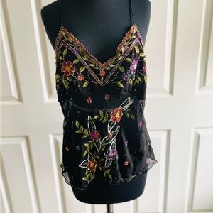 Vintage black sequins camisole